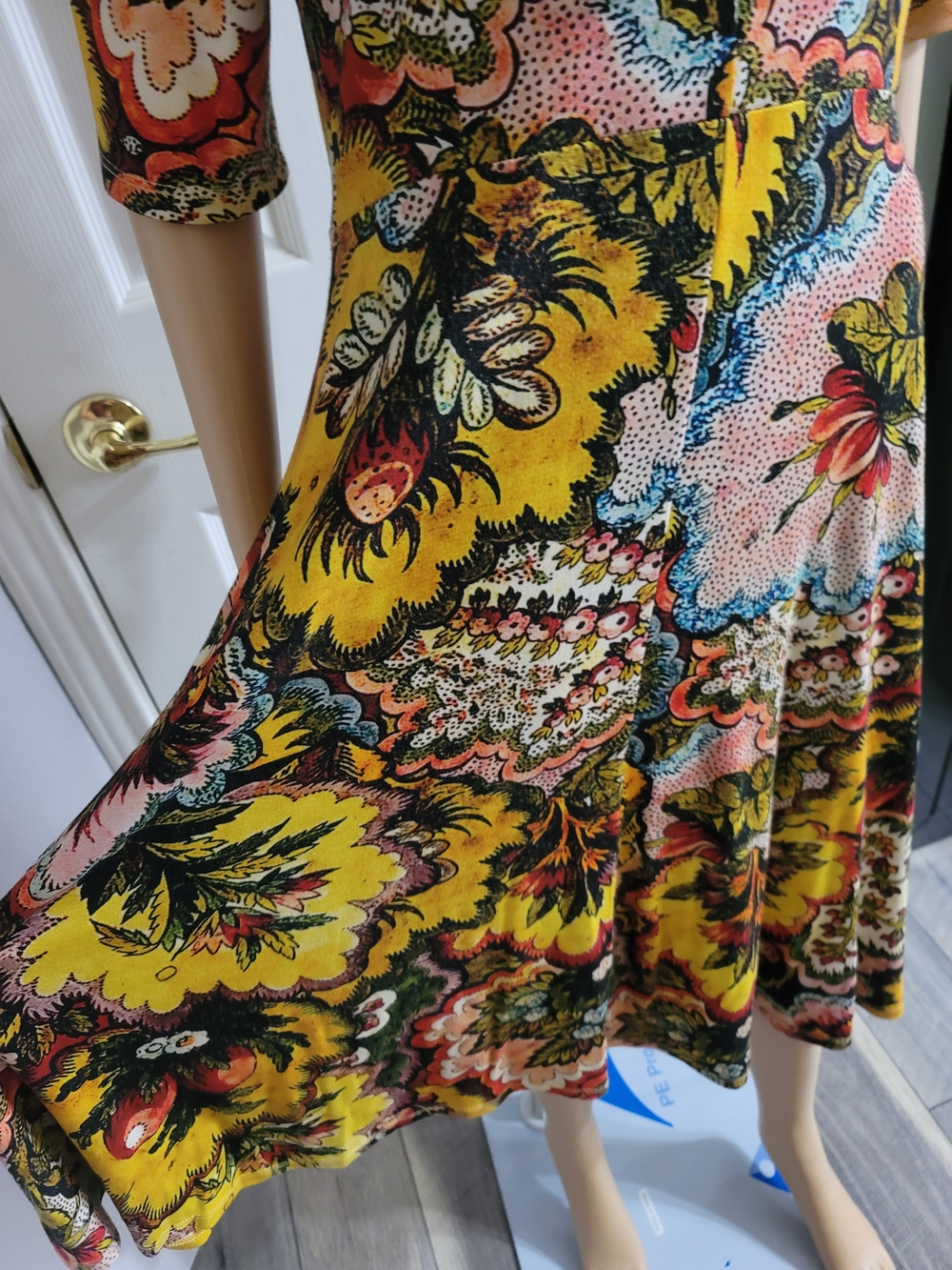Desigual Yellow and Pink Floral Midi Dress - Picture 9 of 14